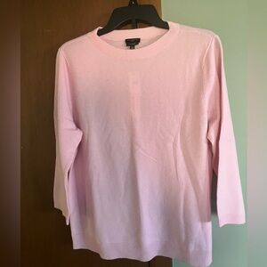 Talbots Audrey 100% Cashmere Pullover Sweater Size Petite XL in Light Pink NWT